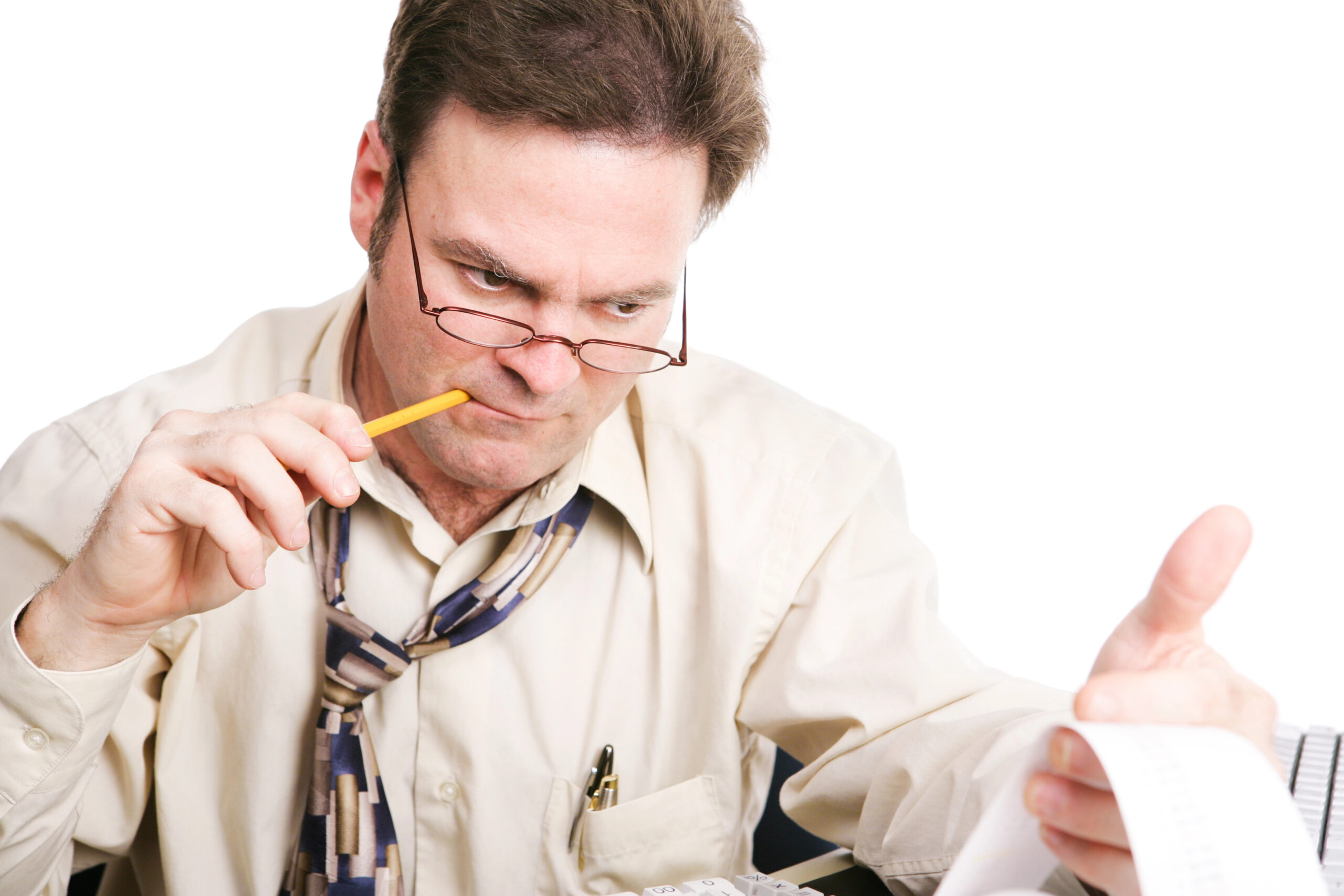 Man looking at paper